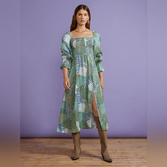 KITRI Jolene Mixed Floral Print Shirred Dress  - Picture 3 of 12